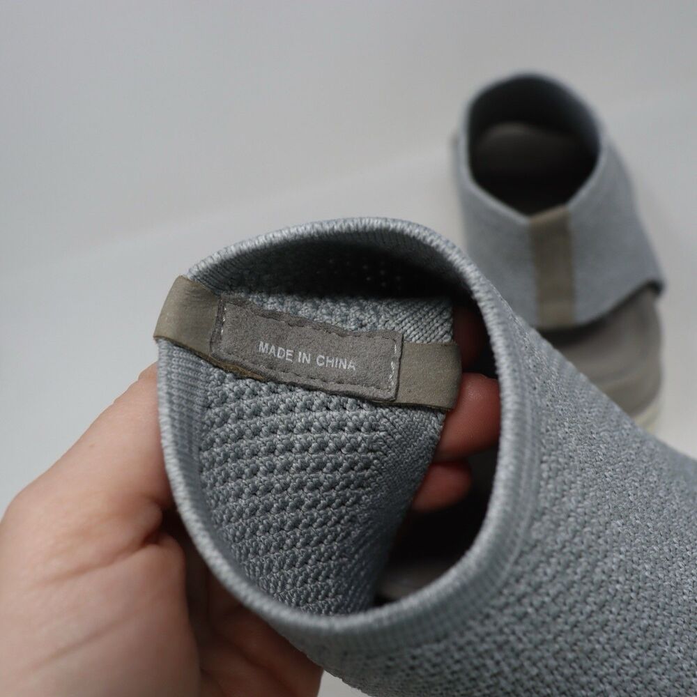 Eileen Fisher Snug Recycled Stretch Knit Bootie Sandal Peep Toe Size 7 Gray - Picture 6 of 7